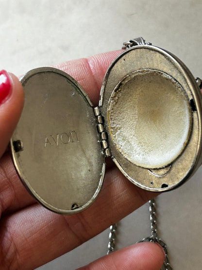 שרשרת תיליון נפתח מוכסף שחור Avon וינטג׳