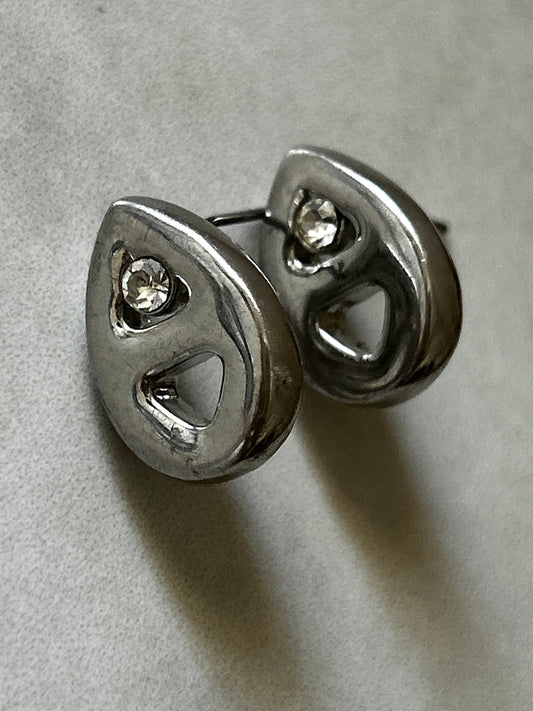 עגילי טיפה מוכסף דמוי זרקון וינטג׳
